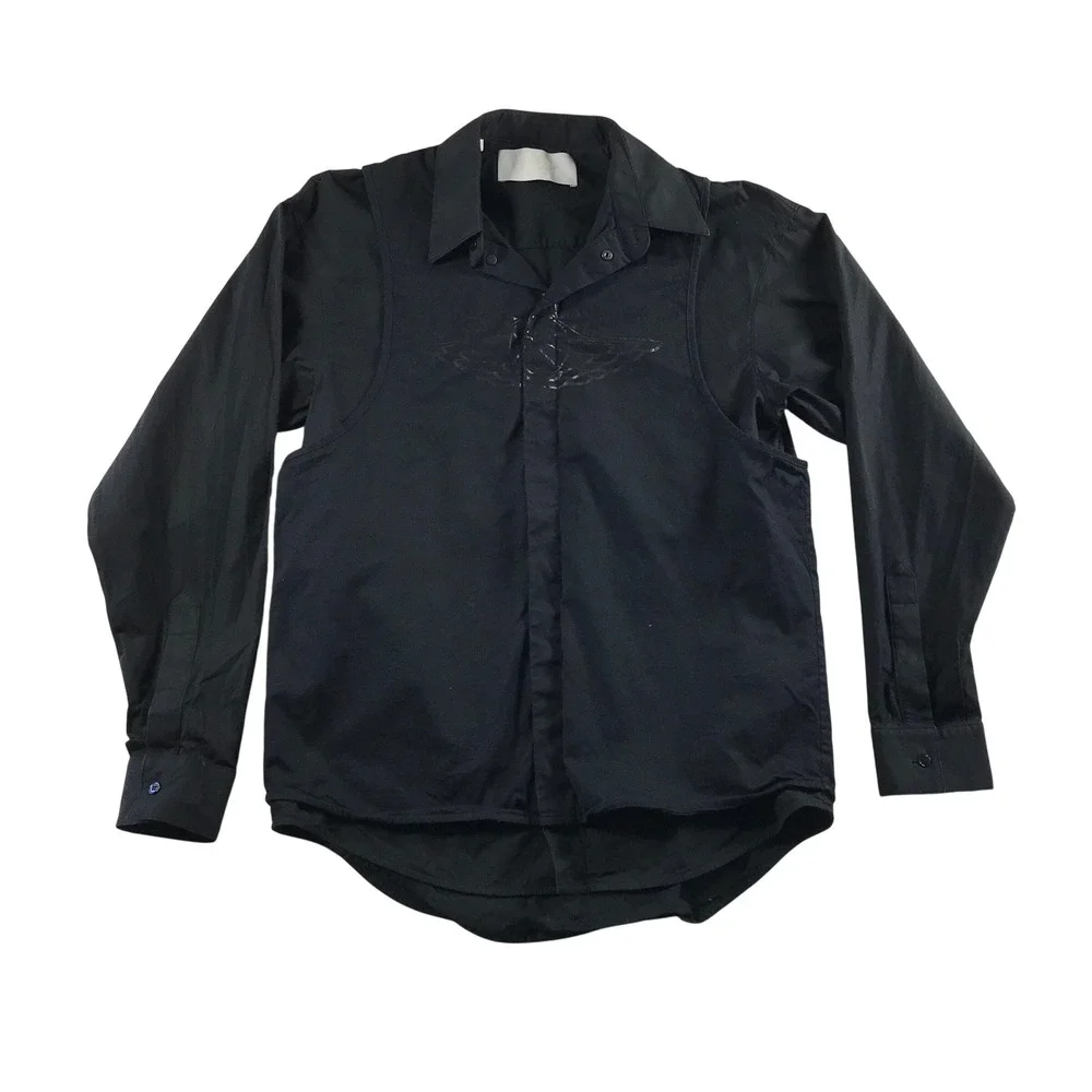 Jordan Made in Italy 2-in-1 Layered Vest Shirt Black DX5775-010 Mens Small